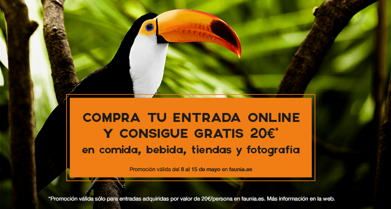 Promoción 20€x20€ en Faunia